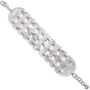 Brighton Marrakesh Soileil Wide Bracelet Silver Plated Hammered Shield Boho